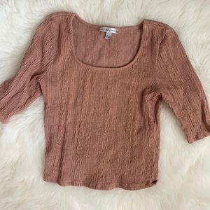 pink textured crop top